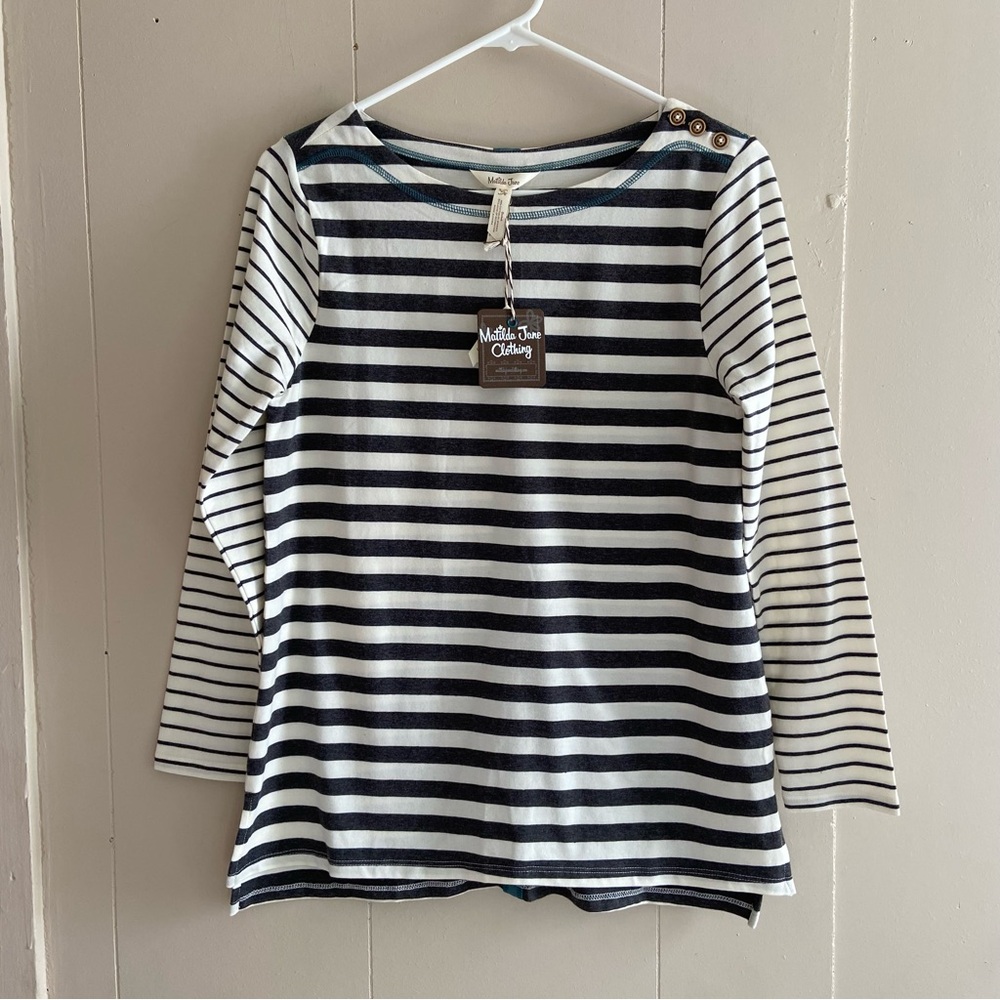 NWT Matilda Jane long sleeve women’s striped shirt. Size